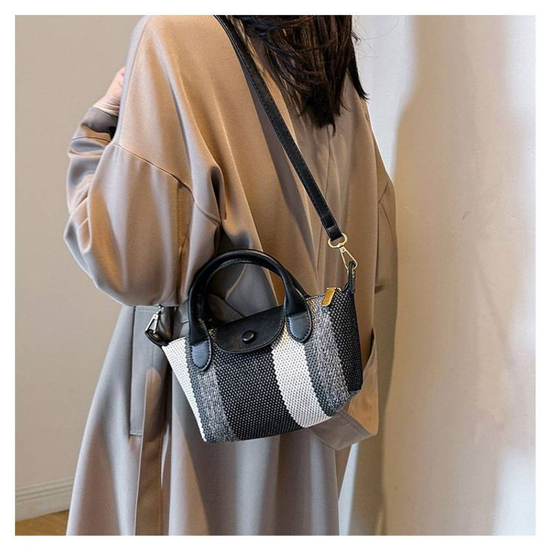 Die neue tragbare Knödeltasche Trendie von hochwertigen Stoffstreifen Crossbody kabelka na jedno rameno_voghion.com