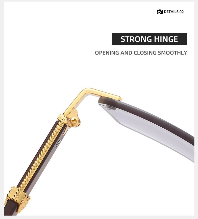 occhiali da sole quadrati da uomo di marca, occhiali retrò sfumati senza montatura in legno_voghion.com