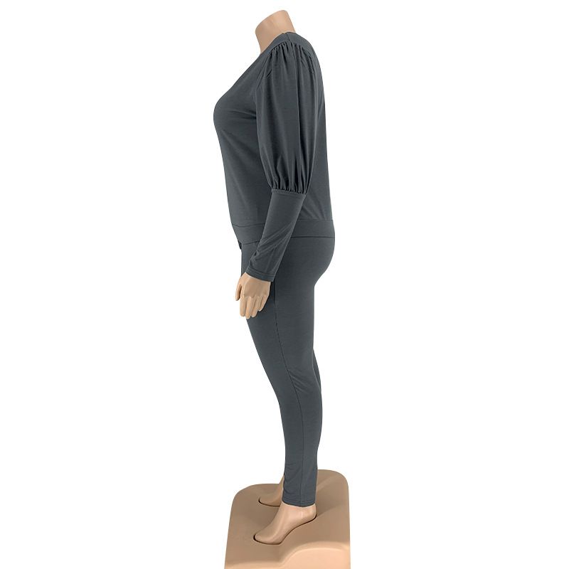 Damen-Strick-Hoodie-Herbst- und Wintermode, lässiger zweiteiliger Damenanzug in Übergröße_voghion.com