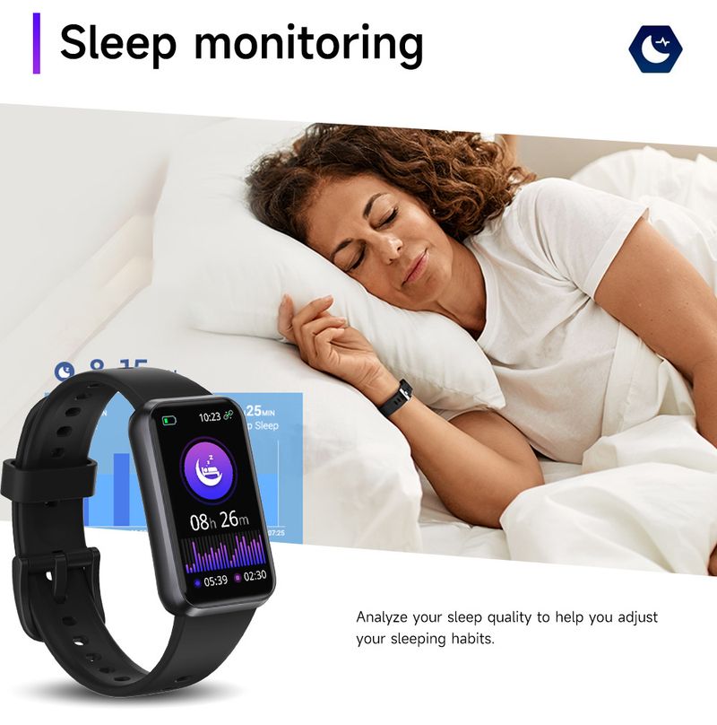 Montre connectée T54-b pour femme, moniteur de pression artérielle, de fréquence cardiaque, d'oxygène dans le sang, de sommeil, Bluetooth_voghion.com