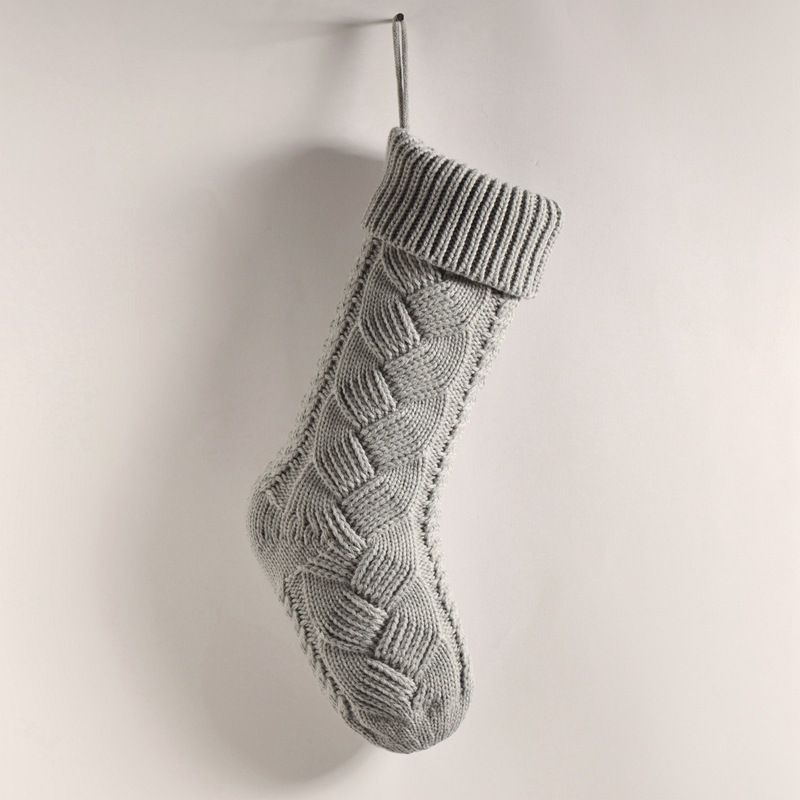 Knitted Christmas socks, yarn gift candy decoration bags, large banquet woven hanging accessories, socks and supplies_voghion.com