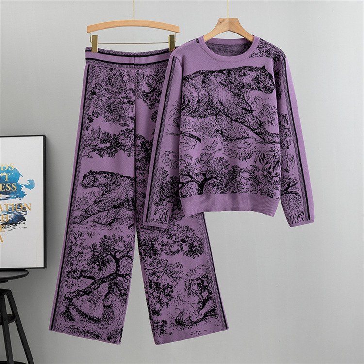 Women's Clothing Daily Street Women's Simple Style Abstract Tiger Polyester Pants Sets Pants Sets_voghion.com