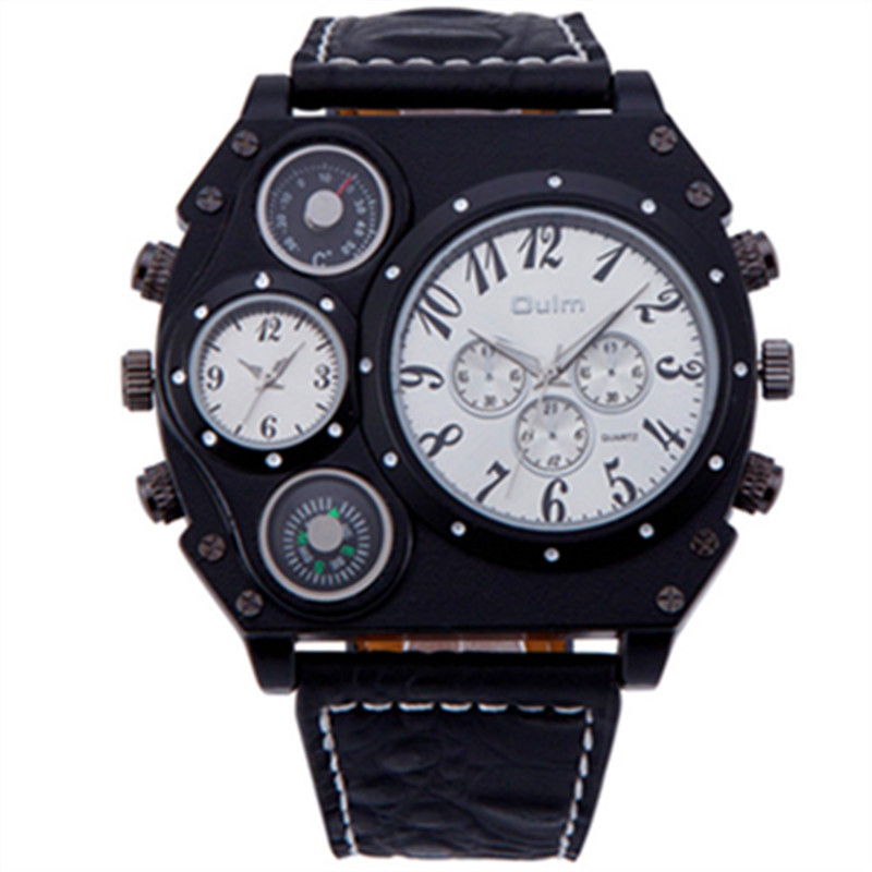 Oulei Large Dial Quartz OULM Brand Belt Men's Military Watch_voghion.com