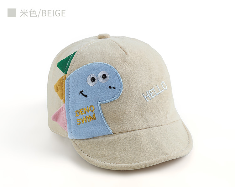 Gorra de béisbol de algodón suave con diseño de dinosaurio para bebé, ideal para exteriores, para verano y niñas._voghion.com