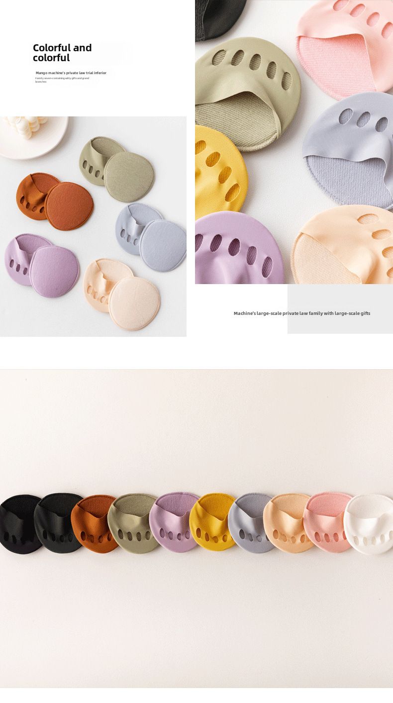 Pad für die Handfläche vorne von Schuhen mit hohen Absätzen, halbe Größe, Pad für die Vordersohle aus Silikon, unsichtbare Socken, schmerzstillende, rutschfeste und verschleißfeste Einlegesohle für Fußartefakte_voghion.com