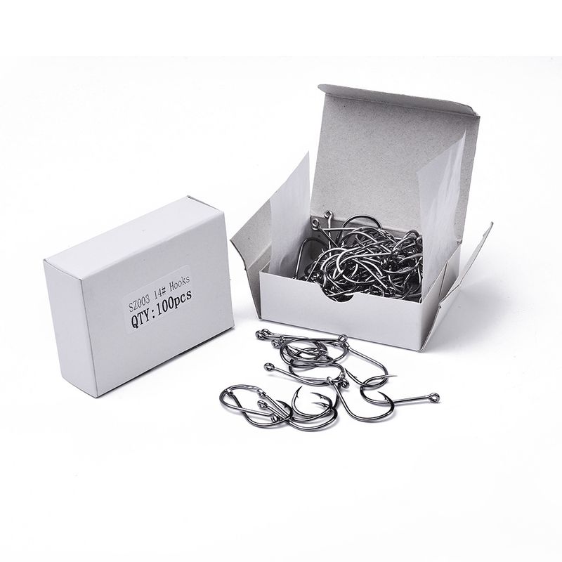 Iseni Soft Worm Single With Barbed Crucian Carp Iron Plate Hook Bulk Hooks Fishing Gear 100pcs/box_voghion.com