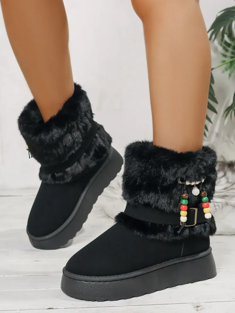 Bottes de neige en coton pour femme, avec semelle intermédiaire en peluche, livraison gratuite, pour une allure plus mince et plus grande, tout en vous gardant au chaud_voghion.com