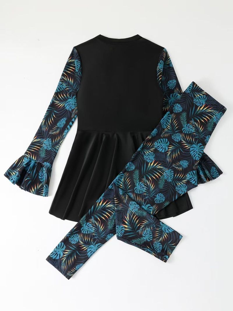 2025 Neue Ärmel Badeanzug Zweiteilige Lange Hosen Damen Plus Size Surf Bademode_voghion.com