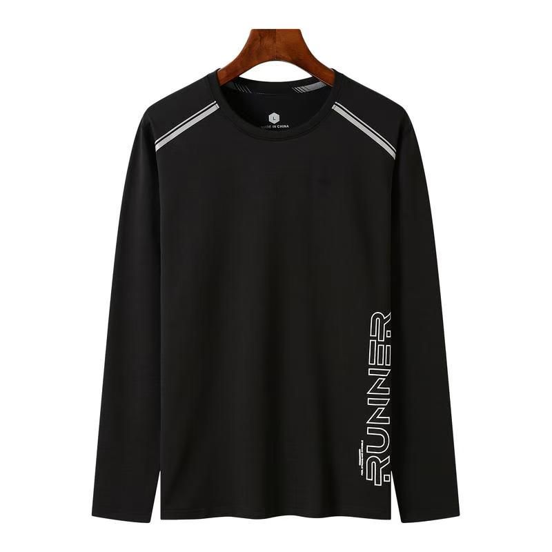 Long sleeved T-shirt for leisure, sports, fitness, high elasticity, quick drying top_voghion.com