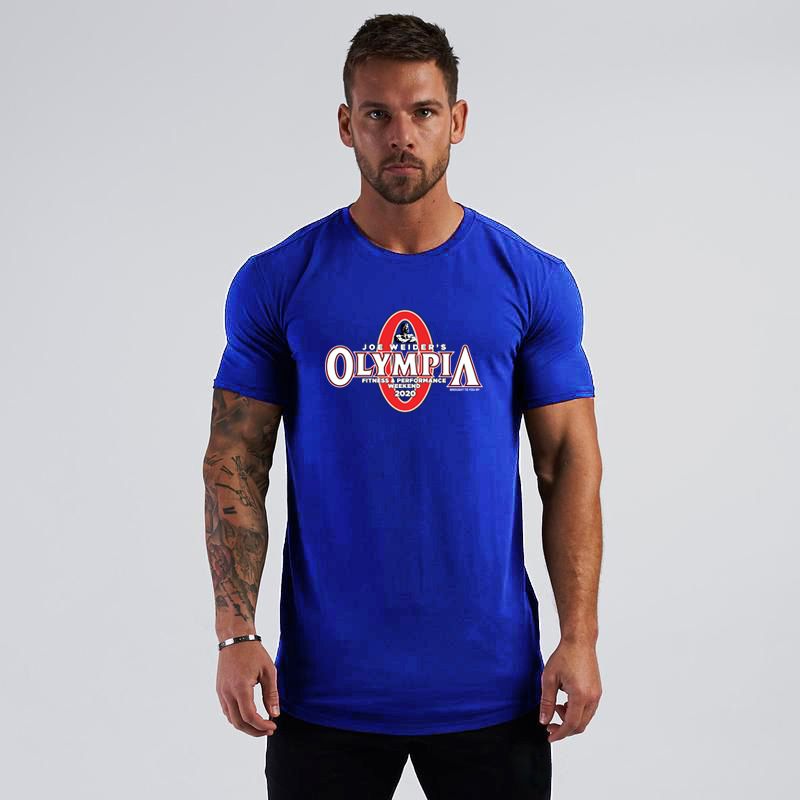 Camiseta deportiva de verano para hombre, de algodón puro, con cuello redondo, personalizada, con estampado grande, ajustada e informal_voghion.com