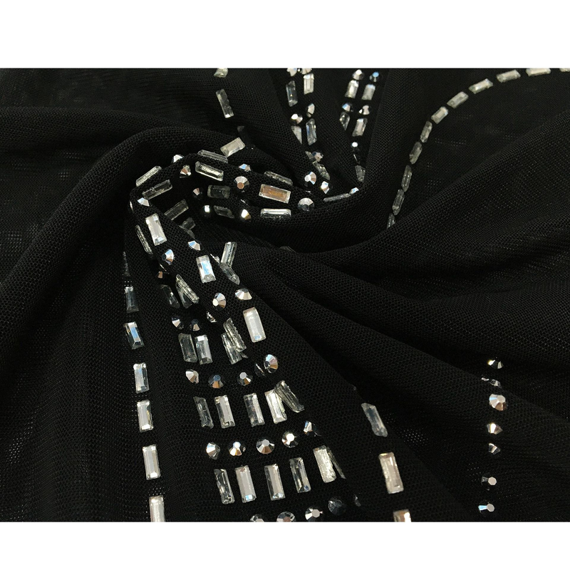 Kadın Giyim Mesh Mesh See Through Uzun Kollu Uzun Etek İki Parça Set_voghion.com