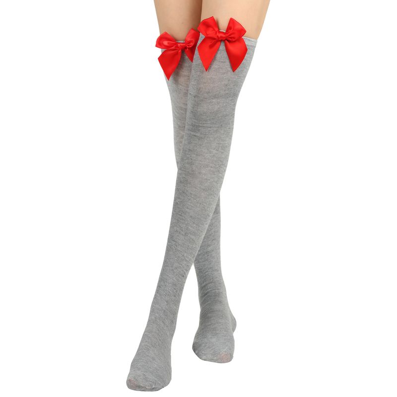 Calze sexy con fiocco per San Valentino sopra il ginocchio, calze alte, calze da donna, calze per feste di appuntamenti_voghion.com