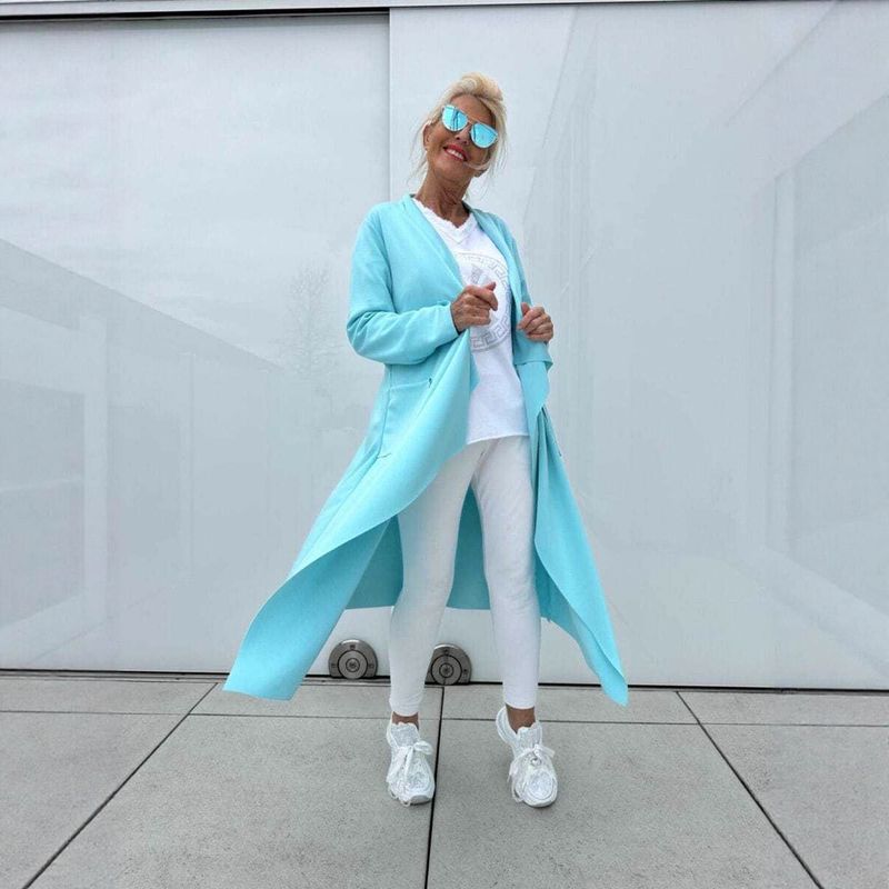 Women's Clothing Stylish Oversized Longline Cardigan Coat With Asymmetrical Hem - Soft Polyester Blend Fabric In Classic Solid Colors_voghion.com
