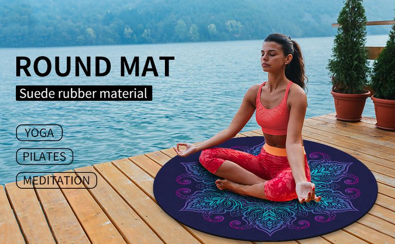 Yogamatten Suède Natuurlijke Rubber Meditatiemat Grote Ronde Mat Meditatie Meditatie Omgekeerde Mat Ondersteuning Antislip SGS Gecertificeerd_voghion.com