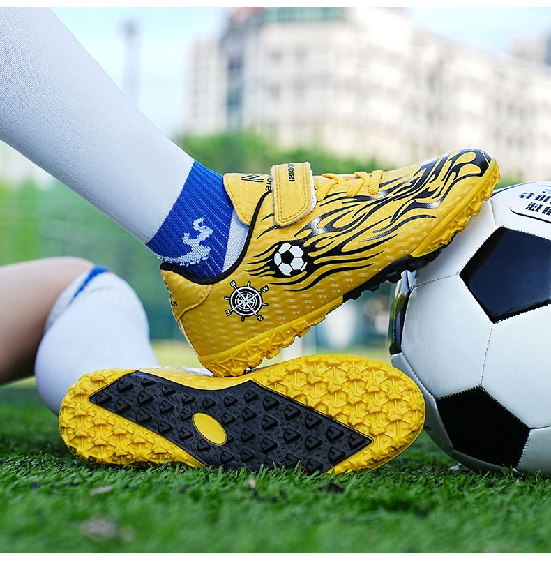 Scarpe da calcio per bambini AG Long TF con tacchetti piccoli, per studenti, da allenamento e da competizione, con velcro, per ragazzi più grandi_voghion.com