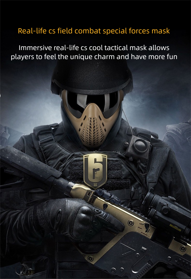 Full Face Protection Explosion-Proof Anti-Fog Manufacturer Wholesale Cycling Goggles Breathable Horse CS Tactical Mask_voghion.com