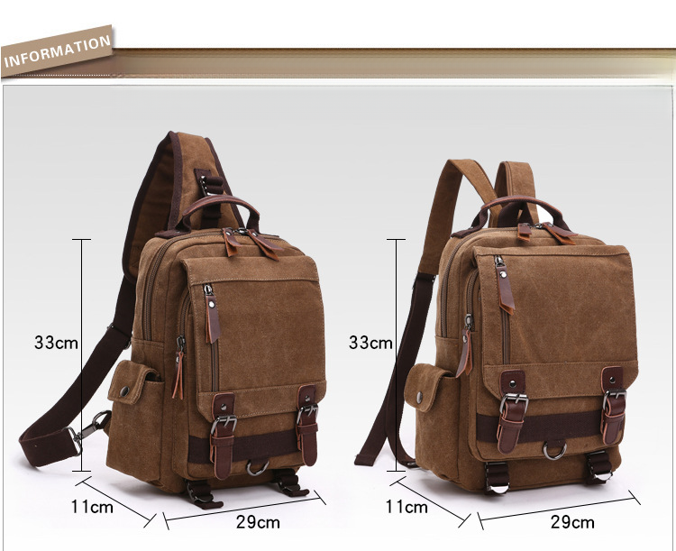 Zaino in tela alla moda, zaino diagonale da viaggio all'aperto, adatto per uomini e donne, borsa a tracolla, zaino_voghion.com