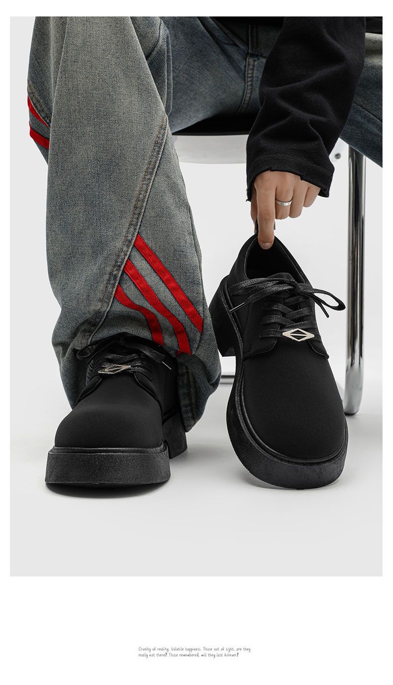 Herbst Herren Casual Niche Dicke Sohle Big Toe Lederschuhe Wildleder Dicke Sohle Herrenschuhe_voghion.com