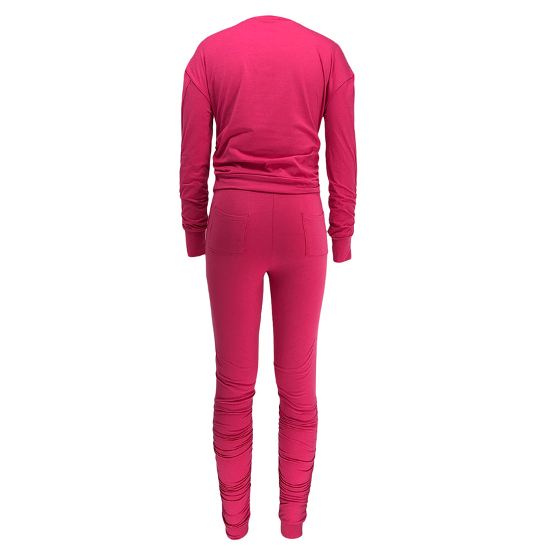 Tuta sportiva in due pezzi con maglietta a maniche lunghe e pantaloni a pieghe X5_voghion.com