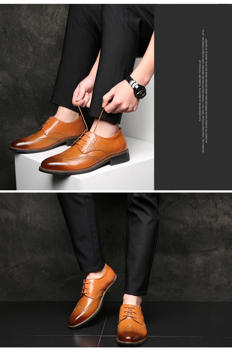 2020 New Men's Shoes Big Size Trendy Shoes Business Casual Men's Leather Shoes Cross Border 38-48 Size_voghion.com