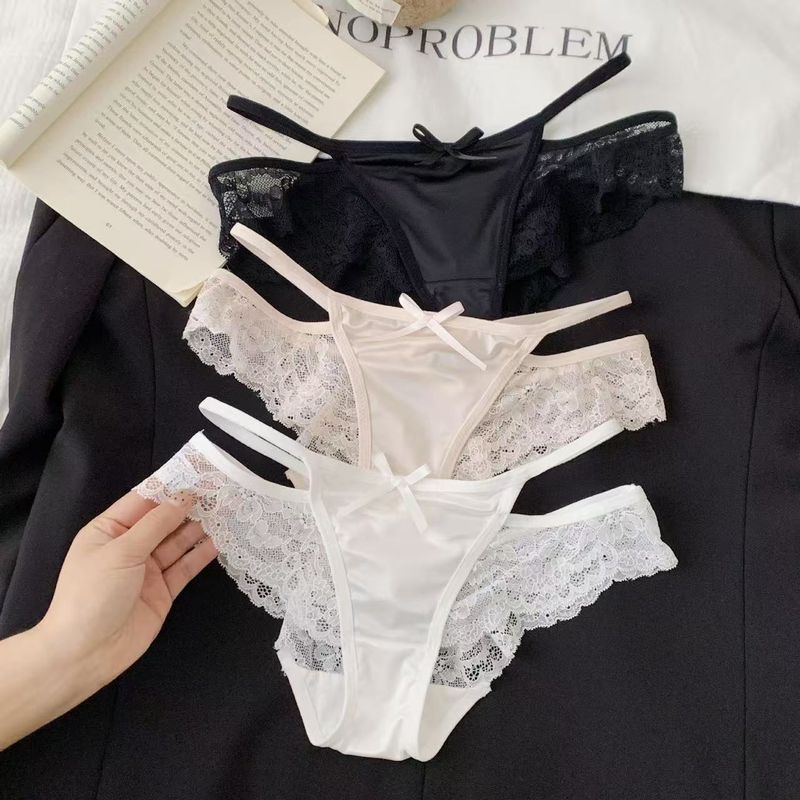 LuvBox Charming Style * French Little Fragrance Sexy Mesh Lace per le donne Simple Hollow Pure Desire Mutandine a triangolo a vita bassa_voghion.com