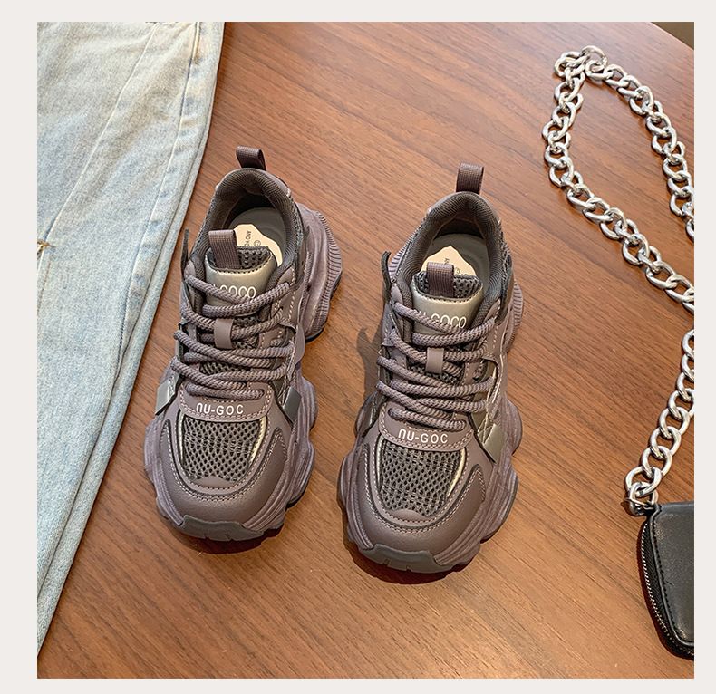 Thick Soled Dad Shoes For Women Ins Trend New Style Fashionable Versatile Mesh Breathable Sports Casual Shoes For Women_voghion.com