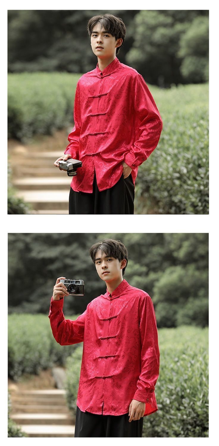 Tang seide hemd in große größe, lose Chinesischen stil stehkragen langarm hemd, frühling und sommer neue stil,_voghion.com