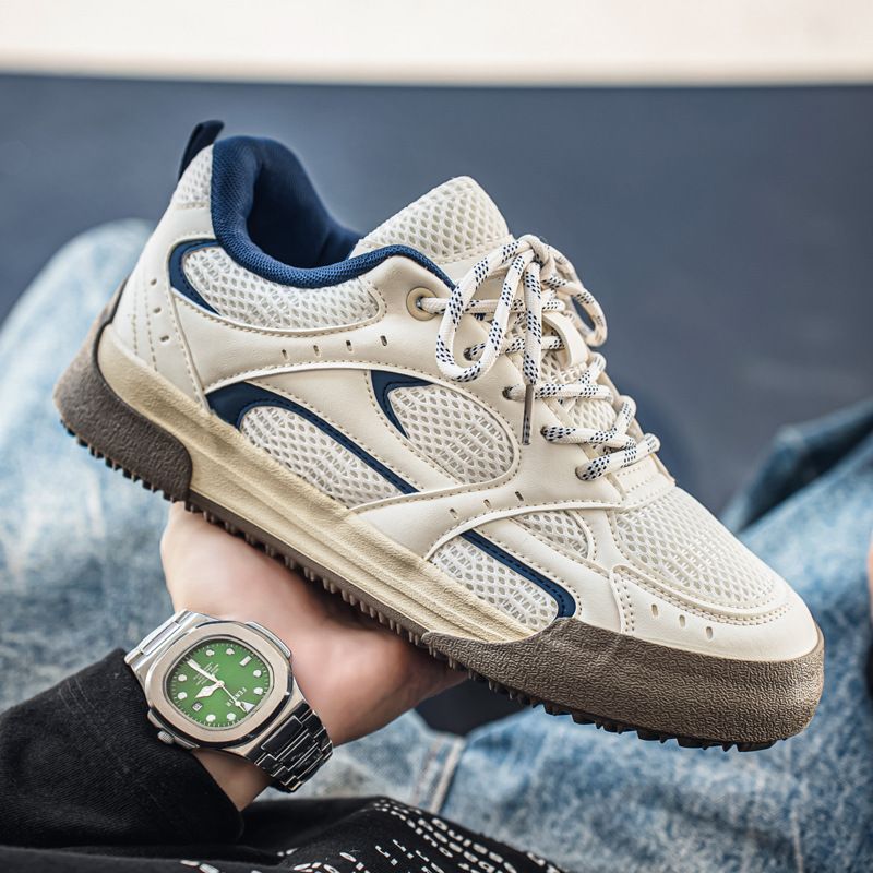 Design Sense: Nischenbrot mit dicker Sohle für Männer, Frühjahr 2025, neue vielseitige, schicke Mesh-Panel-Schuhe, deutsche Trainingsschuhe_voghion.com