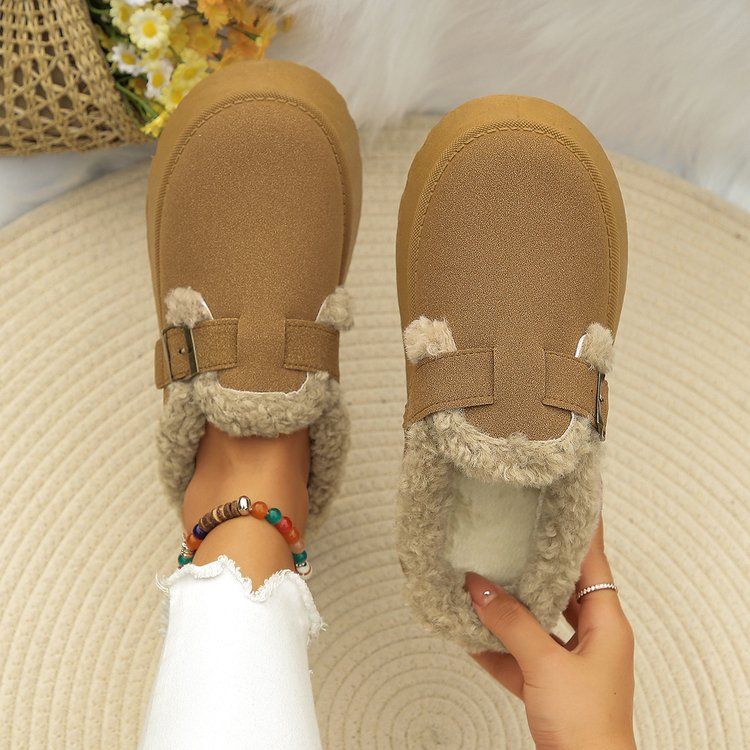 Women's Shoes Large Size Thick Soled Slippers For Women Winter New Retro Cotton Shoes Snow Boots For Women_voghion.com