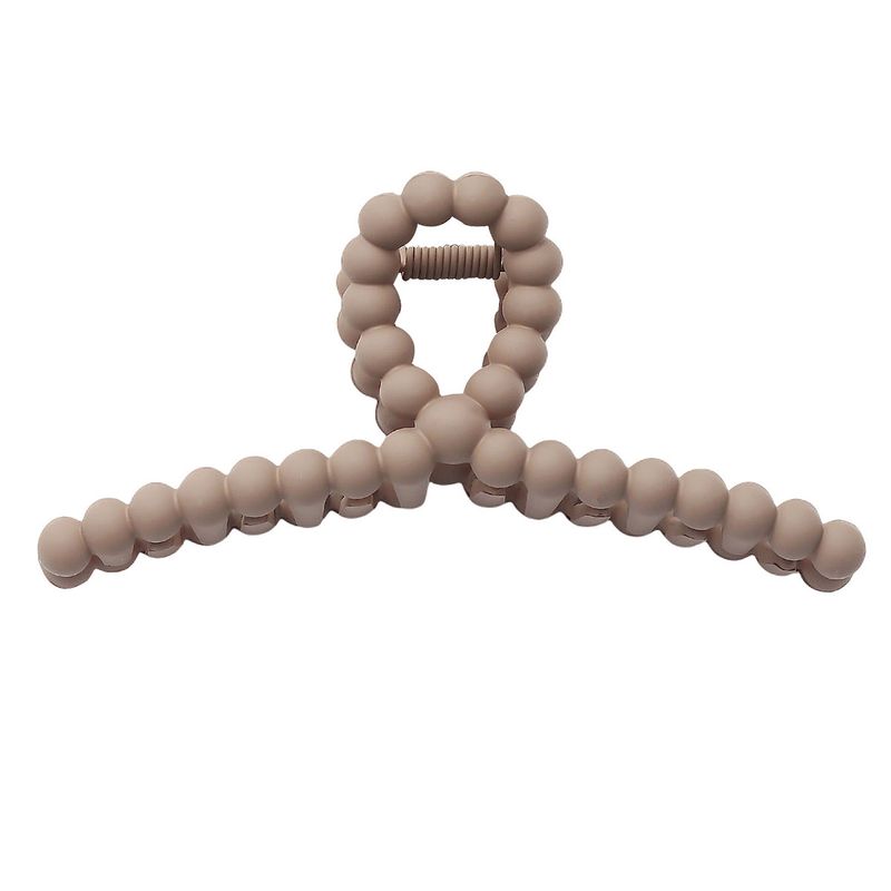 Autumn/Winter Brown Cross Pearl Claw Clip - Simple Large Back-of-Head Updo Clip - Premium Shark Clip_voghion.com