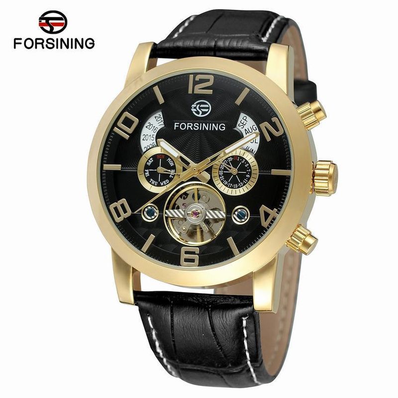 Orologio automatico di lusso da uomo con tourbillon e quadrante grande, cinturino in vera pelle, fibbia in acciaio inossidabile, vetro minerale, orologio casual alla moda_voghion.com