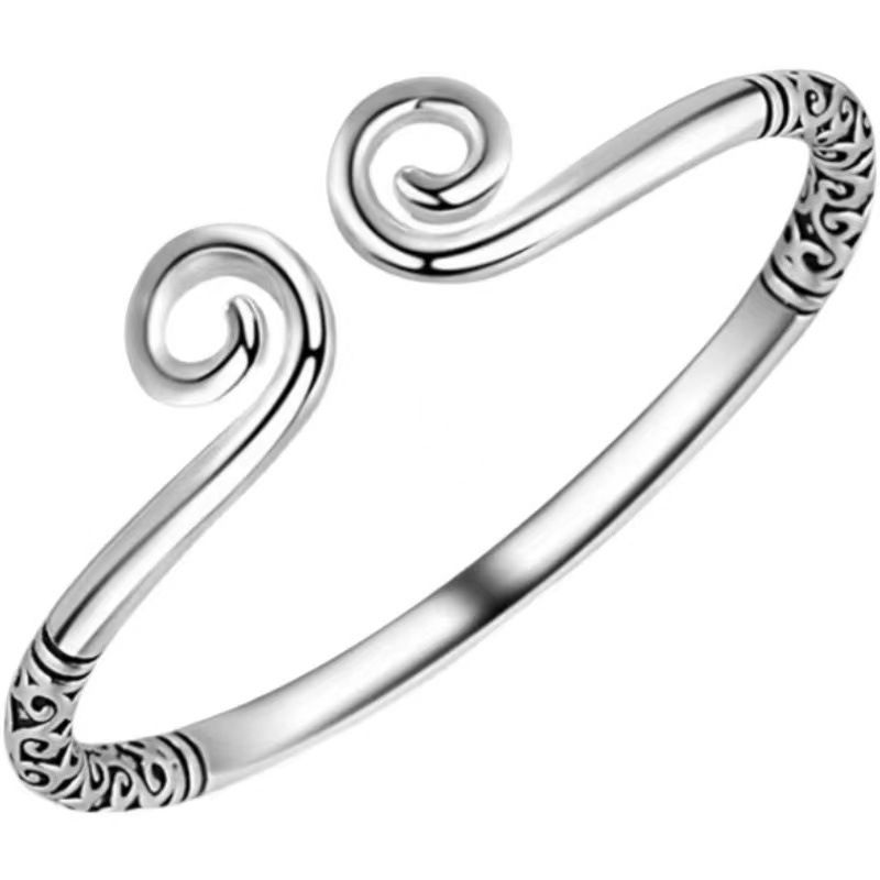 Braccialetto di coppia inciso "Viaggio in Occidente" per donne, aperto e stretto, con maledizione, stesso stile_voghion.com