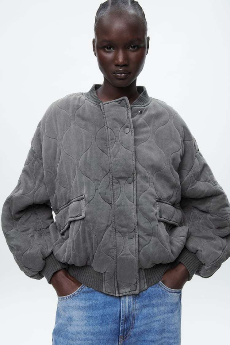 Giacca bomber ampia in cotone da donna, autunno e inverno, nuova_voghion.com
