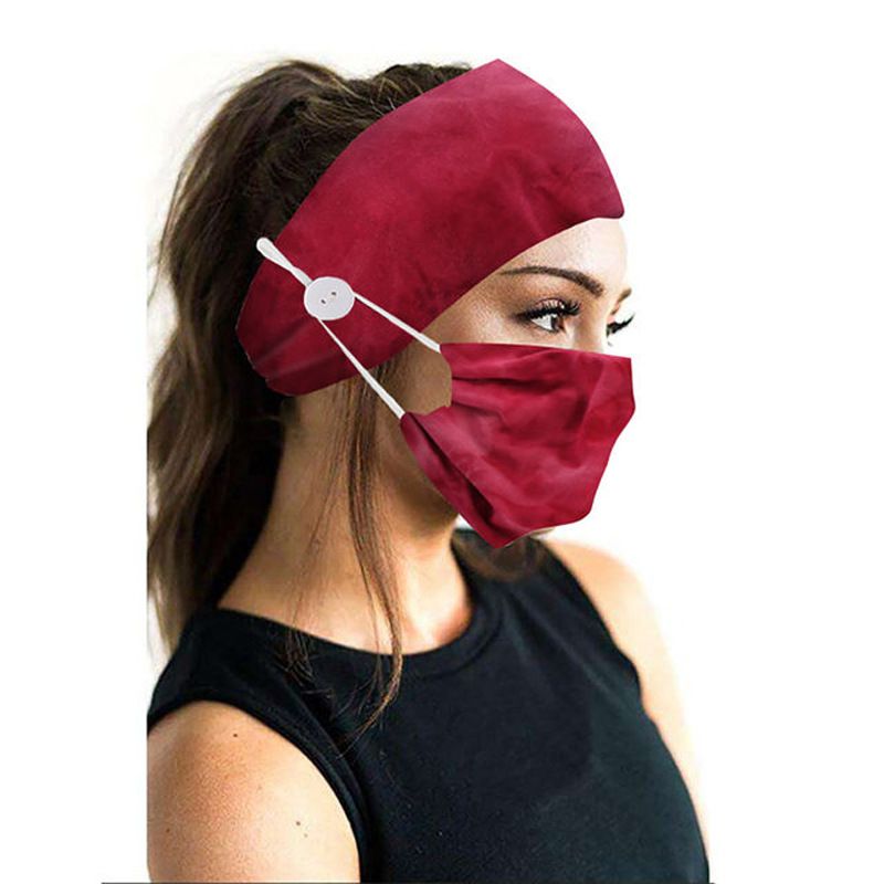 Tie-dye katoenen knoop bedrukte masker hoofddoek accessoires yoga sport elastische hoofdband_voghion.com