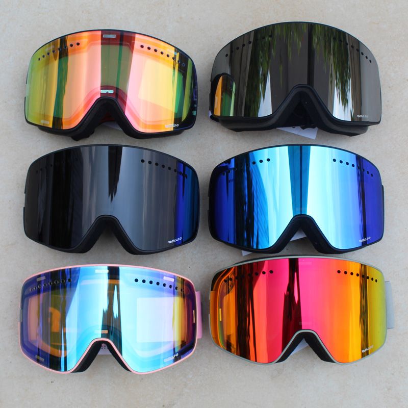 Skibril met magnetische dubbellaagse gepolariseerde lens Skiën Anti-condens UV400 Snowboardbril Heren Dames Skibril Brillenkoker_voghion.com