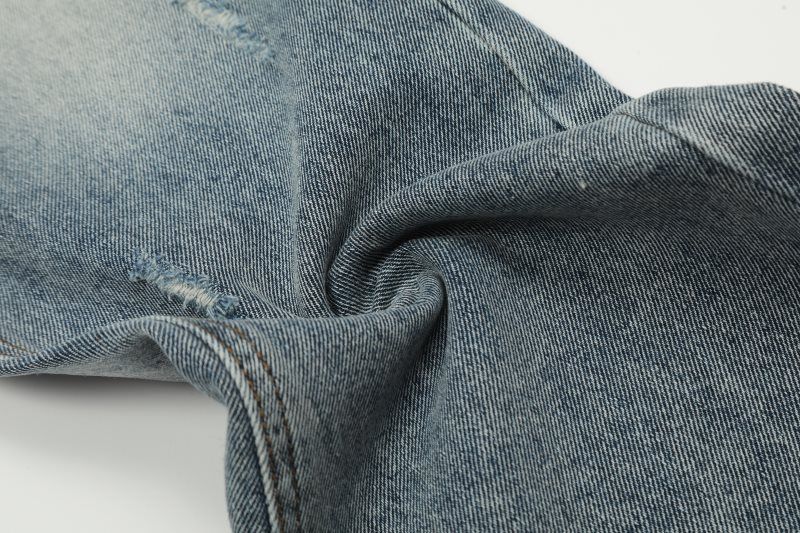 Vīriešu apģērbs High Street Mazgāts brīvs, platas kājas, liels caurums, siluets, uzplaiksnīti, salikti džinsi džinsi_voghion.com