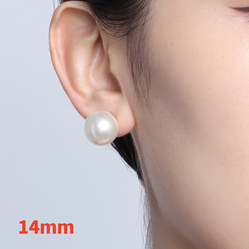 Shijia Perlenohrringe Sterling Silber Gold Ohrringe einfache Ohrringe High-End keine durchbohrten Moskitospiralen Ohrclips für Frauen_voghion.com