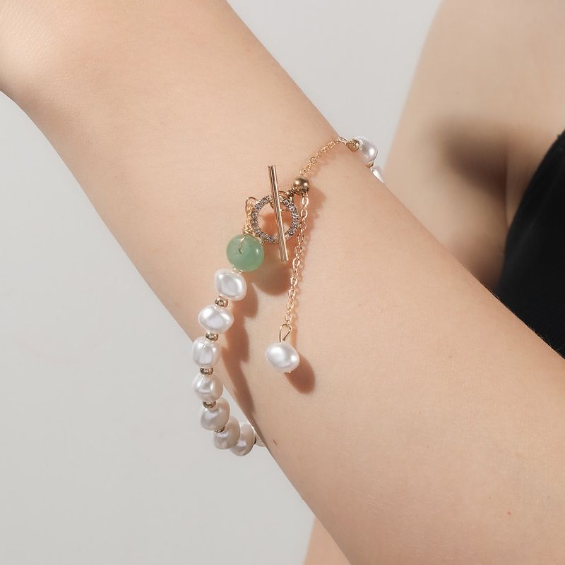 Pearl Peace Buckle Women, Simple And Elegant Ins Style, Baroque Irregular Beaded Bracelet For Best Friends_voghion.com