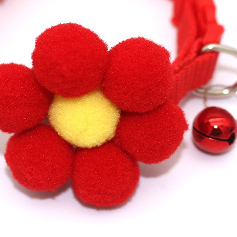 Guangying Collare per cani con fiori traspirante, rilascio rapido, forniture per animali domestici, collare per cani con fiori 3D e campanellino per cani_voghion.com