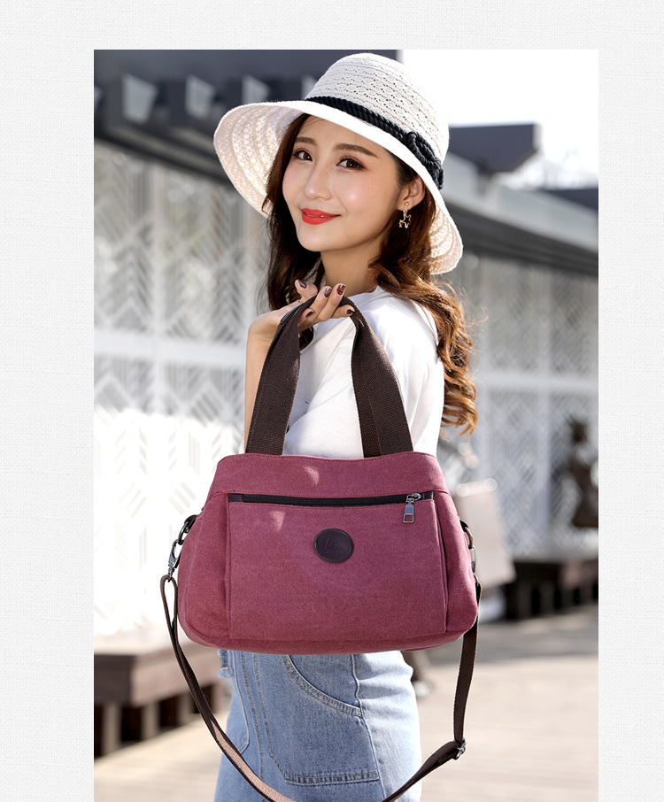 Platnena ženska torba 2024. Proljeće/ljeto, nova ležerna modna torba preko ramena, svestrana jednobojna izdržljiva ručna torba preko tijela_voghion.com
