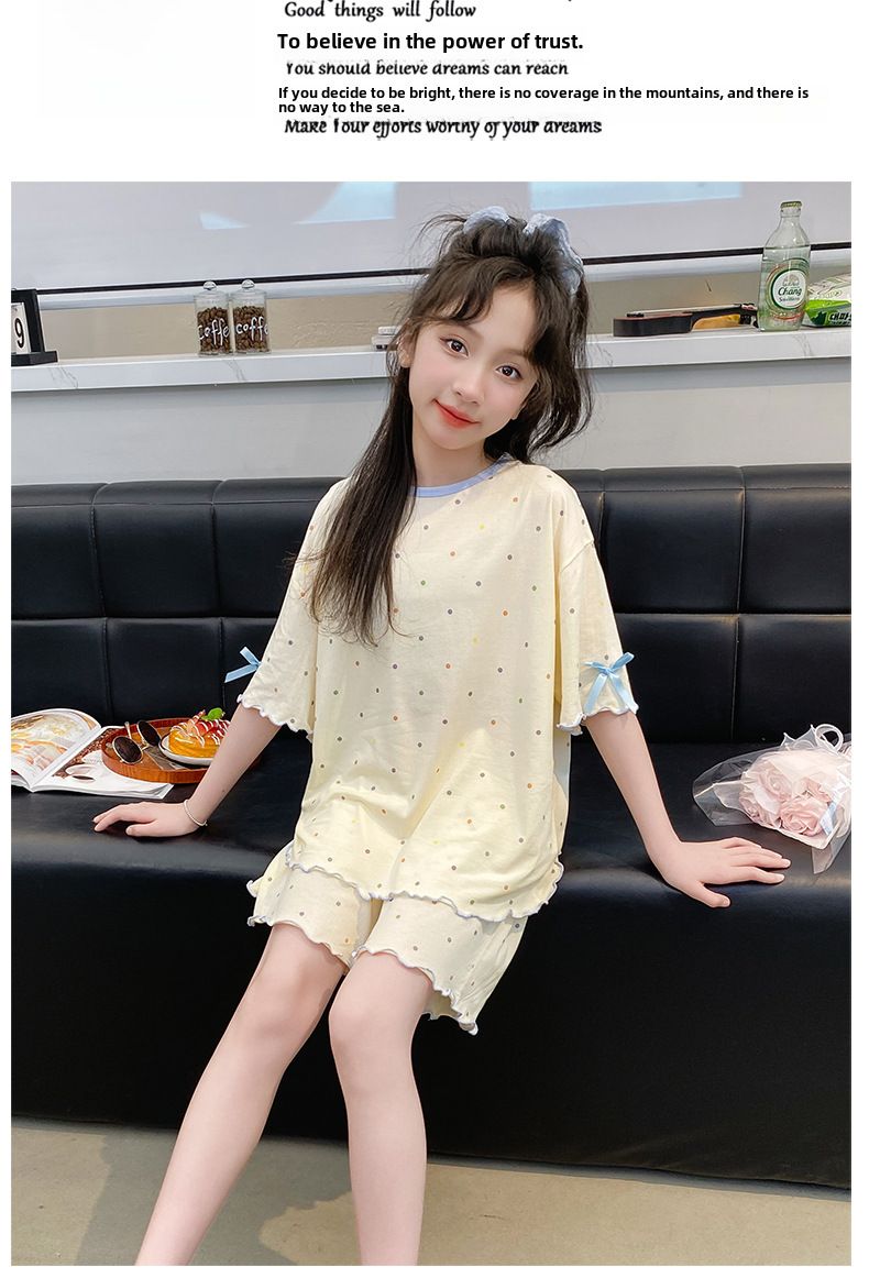 Pyjamas Kinder Sommer Klasse A Modal Kinderhaus Kleidung Anzug Kinder und Mädchen Pyjamas Damen Sommer_voghion.com