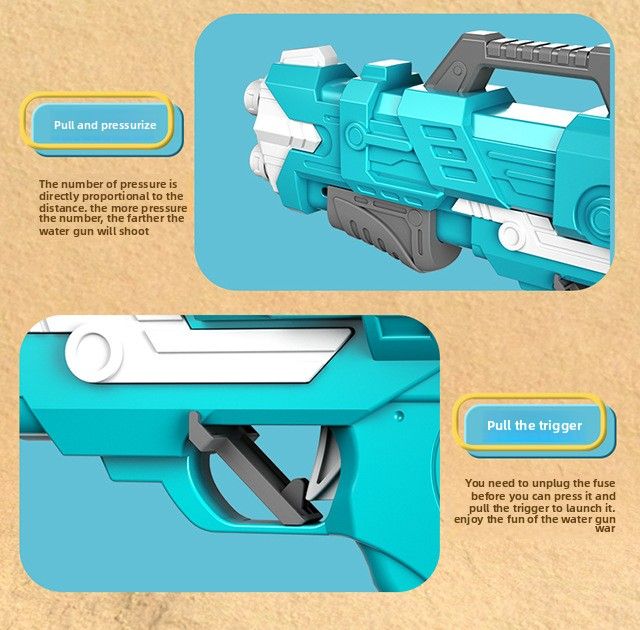 Pistola ad acqua giocattolo per bambini, grande, estraibile, di grande capacità, per spruzzi d'acqua da spiaggia, per combattere con l'acqua, per esterni_voghion.com