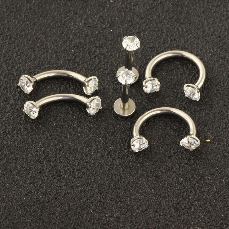 heißes 6-teiliges Set Edelstahl Zirkon Augenbrauen Nagel Augenbrauen Ring Lippennagel Nasennagel Piercing Schmuck_voghion.com