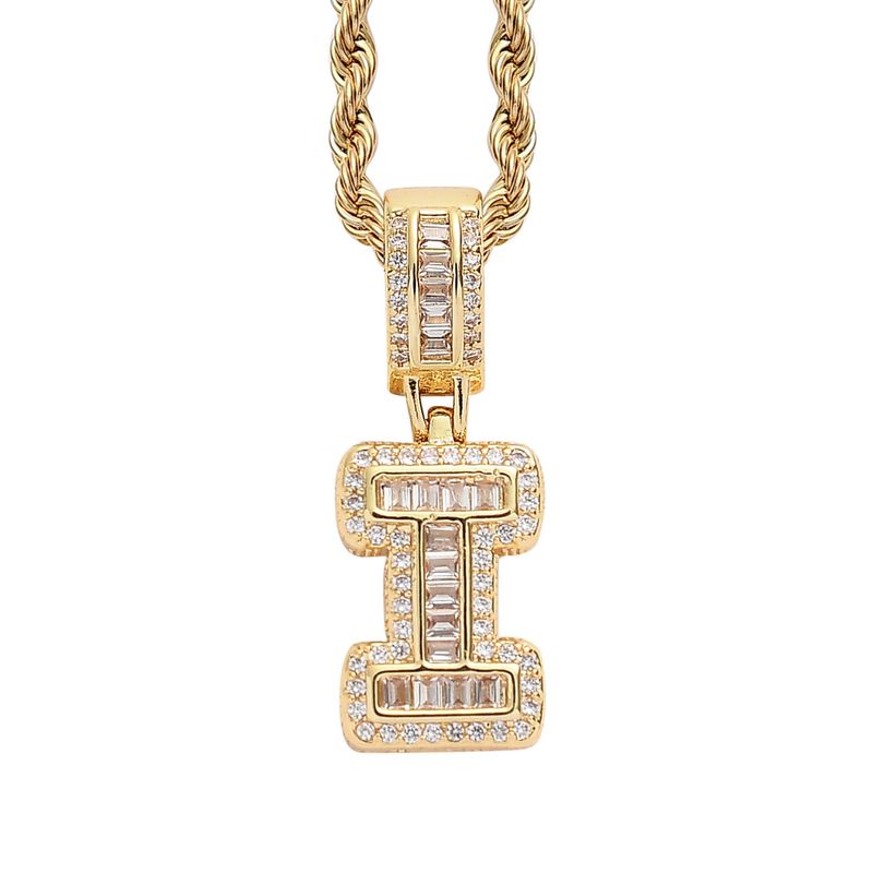 Collana hip hop rock sugar square zirconio ciondolo lettera inglese moda hip hop uomo e donna lettera collana personalità alla moda_voghion.com