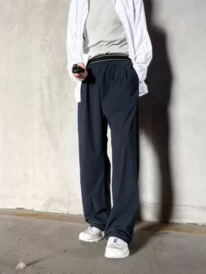 Pantaloni eleganti da uomo in poliestere elasticizzato traspirante, a gamba dritta, leggeri e comodi, per ufficio e casual, in grigio e nero (M-XXL)_voghion.com