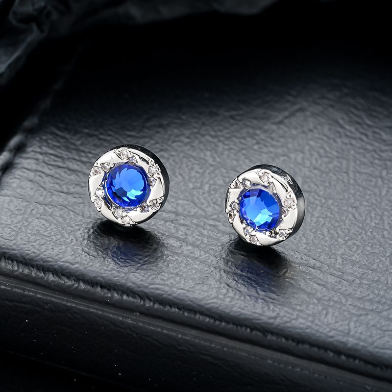 Star Clip Men's Fashion Design Light Luxury Blue Diamond No Hole Magnetic Ear Buckle Women's High End Versatile_voghion.com