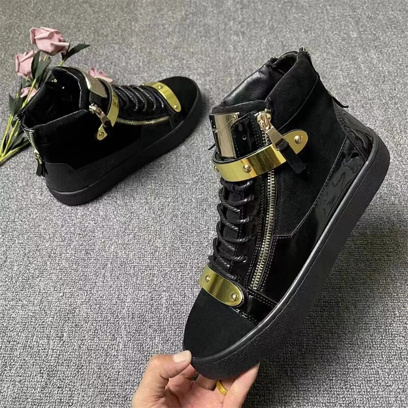 Skateboard-Schuhe für Herren, ausgefallene Baskets, äußere Streetwear, Schwarz, Haute Qualité, Luxe, Designer, Mode_voghion.com