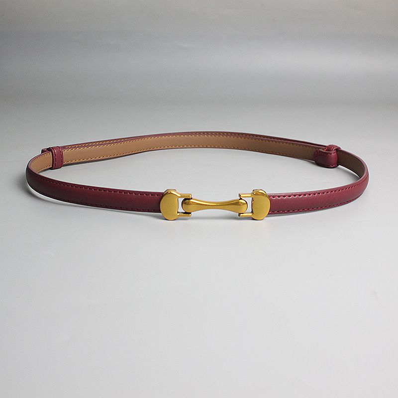 Adjustable Buckle Thin For Women Versatile Decorative Dress Two-Layer Cowhide Accessory Belt Waist Chain_voghion.com