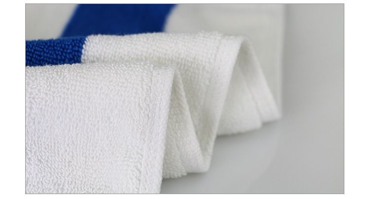 Blue & White Striped Cotton Beach Towel - 100% Pure Cotton, Quick-Dry & Soft, Embroidered Logo_voghion.com
