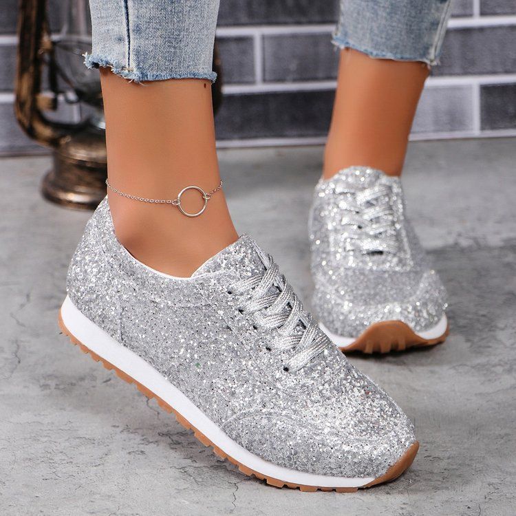 Scarpe sportive con paillettes di grandi dimensioni da donna per le donne, scarpe casual leggere da esterno più vendute_voghion.com
